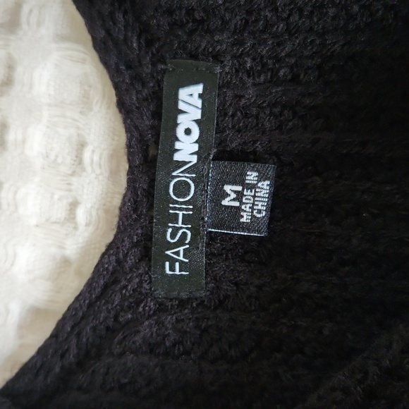 Chunky knit tie long sleeve Fashion nova sweater M Goth BASICS - Picture 9 of 11